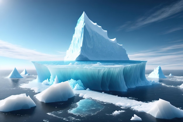grande iceberg che galleggia nel mare