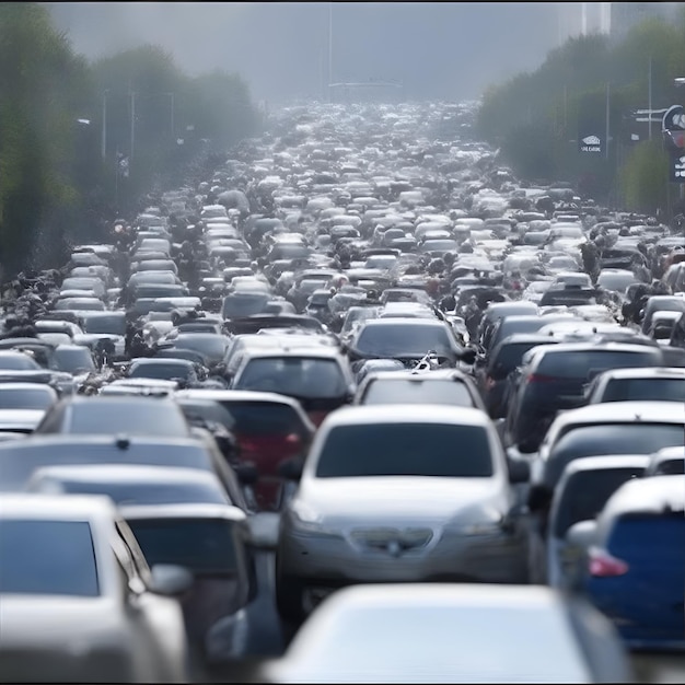 Grande ingorgo su un'autostrada