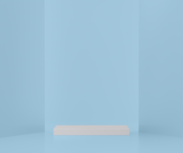 Grande piattaforma del podio sul moderno soggiorno blu illuminato Concept per l'esposizione del prodotto