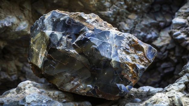 Grande roccia sopra un mucchio di rocce