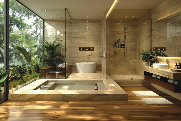 grande stile di decorazione del bagno moderno ispirazione
