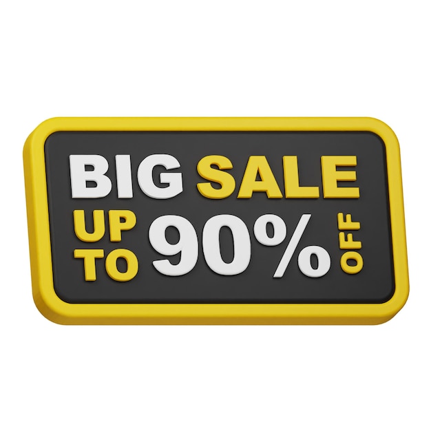 grande vendita fino a 90 off icona 3D isolata sullo sfondo bianco