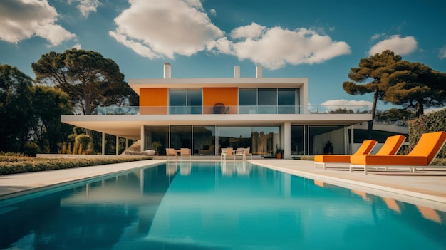 Grande villa moderna Bella piscina circondata
