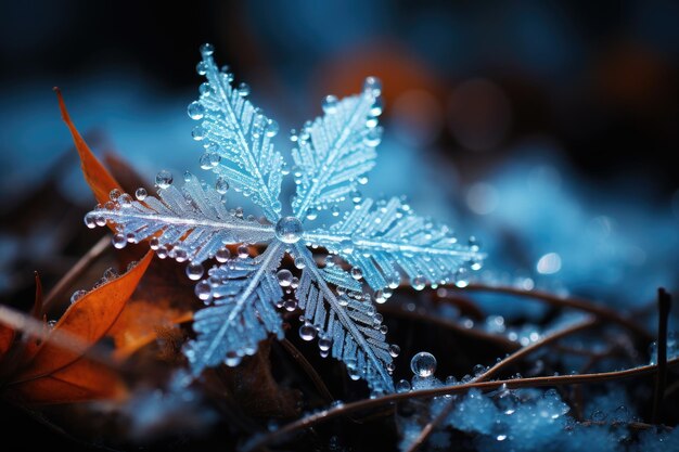 Grandi fiocchi di neve in primo piano, nevicate invernali e simbolo del Capodanno