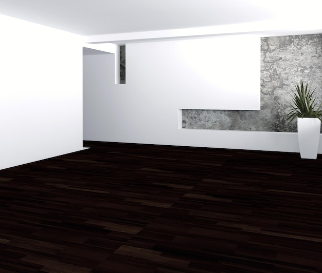 Grandi interni luminosi e moderni di lusso Illustrazione del mockup del soggiorno Computer di rendering 3D digitale
