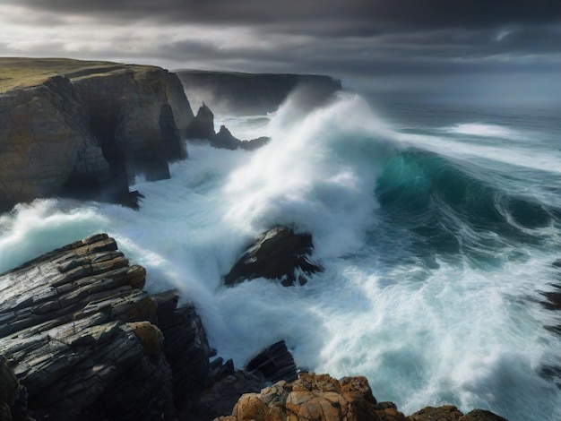 Grandi onde sul mare durante una tempesta