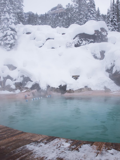 Granite Hot Springs nella neve vicino al Jackson Hole, WY.