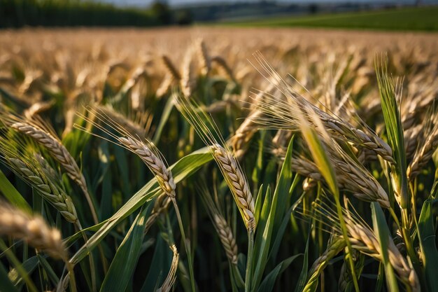 Grano appena cresciuto in un campo