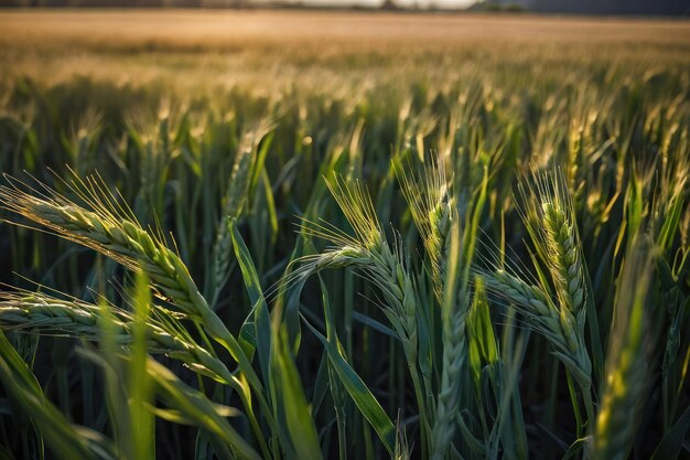 Grano appena cresciuto in un campo