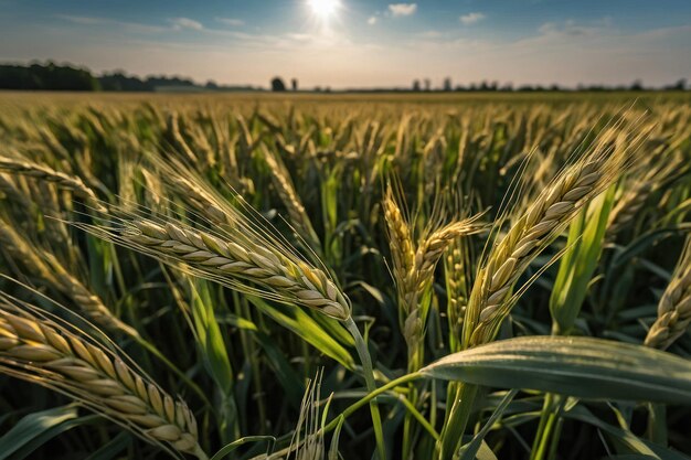 Grano appena cresciuto in un campo