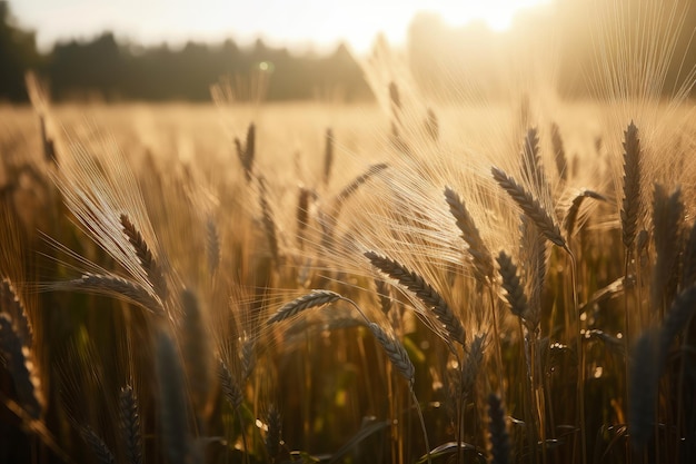 Grano giallo maturo in attesa di essere raccolto