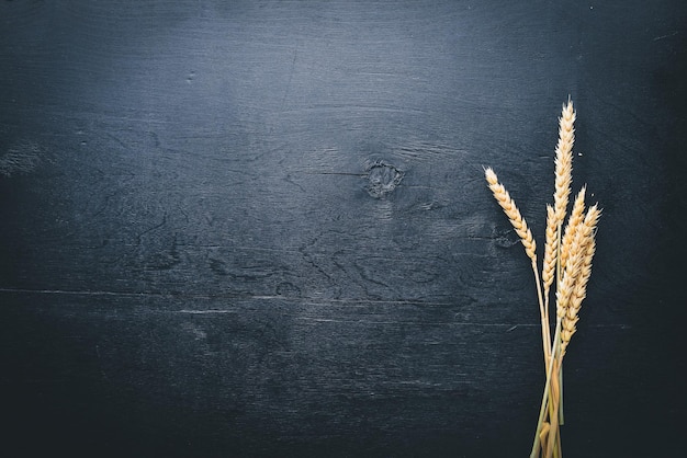 Grano in fondo in legno Vista dall'alto Spazio libero