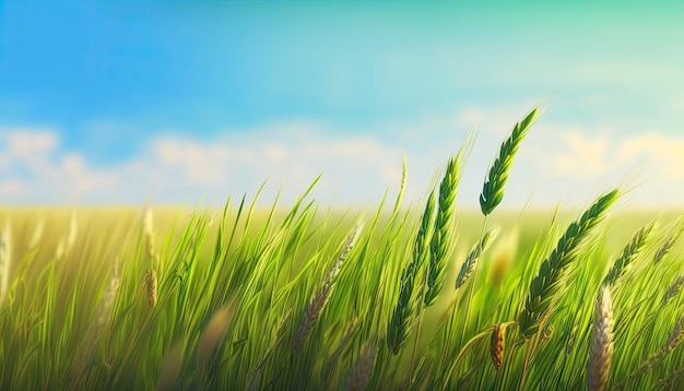 Grano primaverile Il concetto di agricoltura sana alimentazione alimenti biologici IA generativa