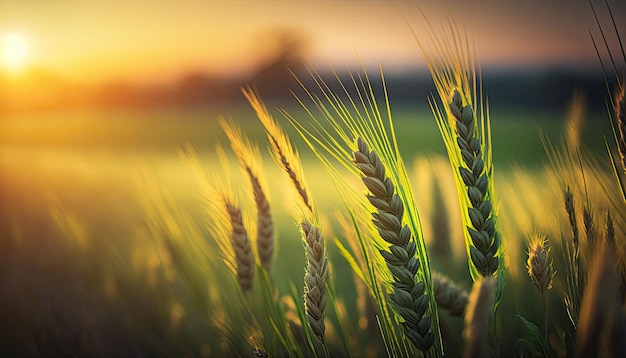 Grano primaverile Il concetto di agricoltura sana alimentazione alimenti biologici IA generativa