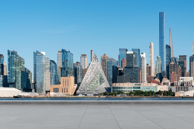 Grattacieli Cityscape Downtown New York Skyline Edifici Beautiful Real Estate Day time Tetto vuoto Visualizza il concetto di successo