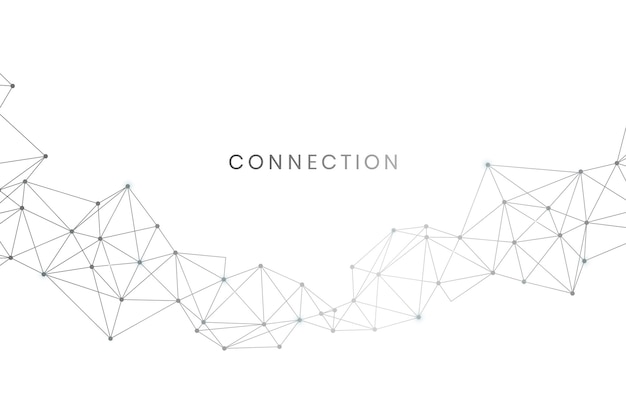 Gray connecting dots technology background