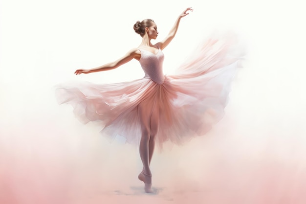 Graziosa ballerina nella posa di MidLeap IA generativa