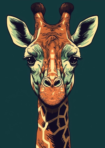 Graziosa illustrazione della testa della giraffa IA generativa