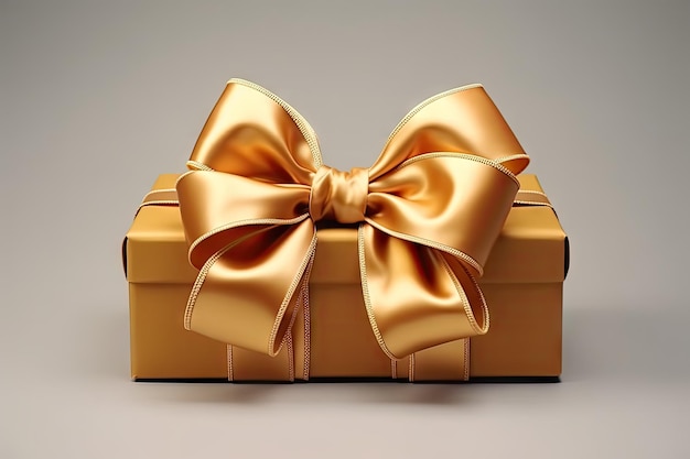 Grazioso fiocco regalo per avvolgere una scatola dorata per adornare la casa Anello vuoto
