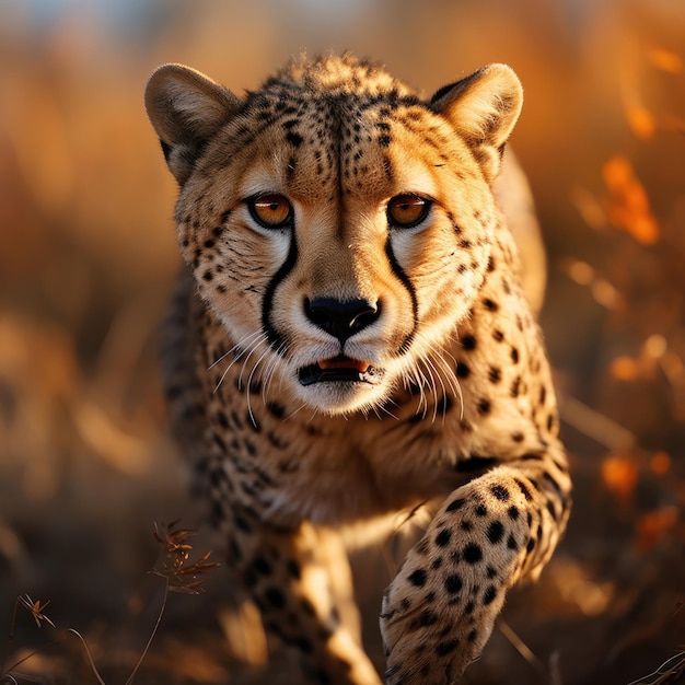 Grazioso ghepardo nella prateria aperta