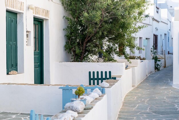 Grecia Isola di Folegandros Negozi e case tradizionali nella città di Chora