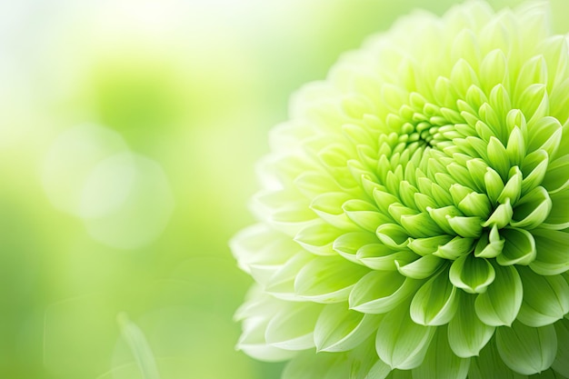 Green Flower Macro Closeup Sottofondo naturale morbido e sognante con piante floreali fresche per il romanticismo