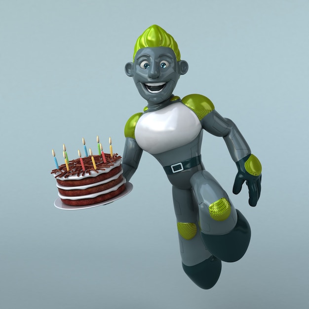 Green Robot 3D illustrazione