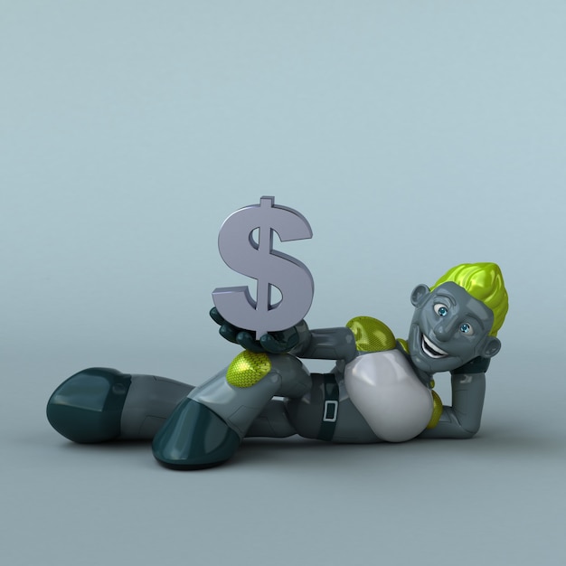 Green Robot 3D illustrazione