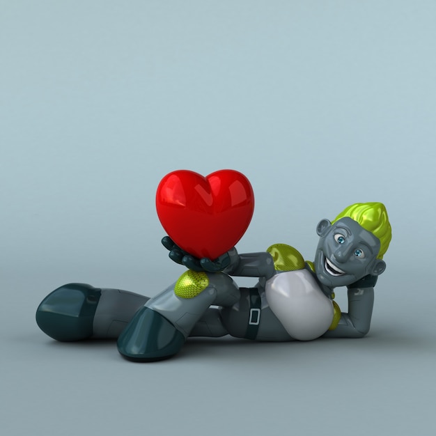 Green Robot 3D illustrazione