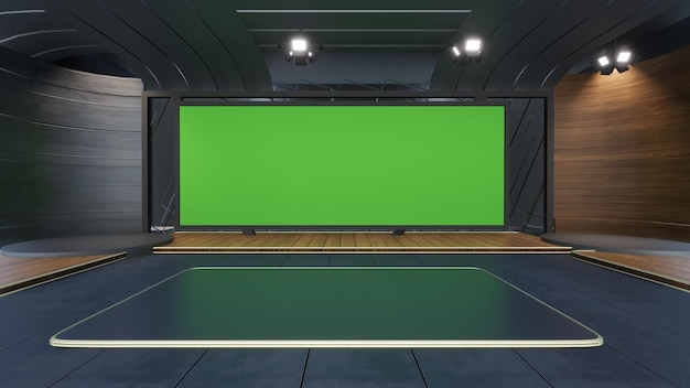 Green Screen Studio 2267_3D Virtual TV Studio News_Studio Background