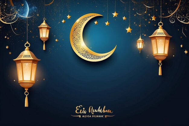 Greeting islamico Eid Mubarak carte per le vacanze musulmane EidUlAdha celebrazione della festa