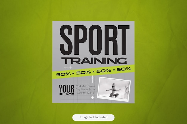 Grey Green Utilitarian Sport Training Post sui social media