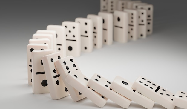 Grezzo di domino bianco autunnale con punto nero