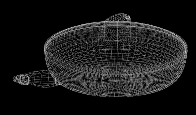 Griglia di inquadratura nella padella isolata su uno sfondo