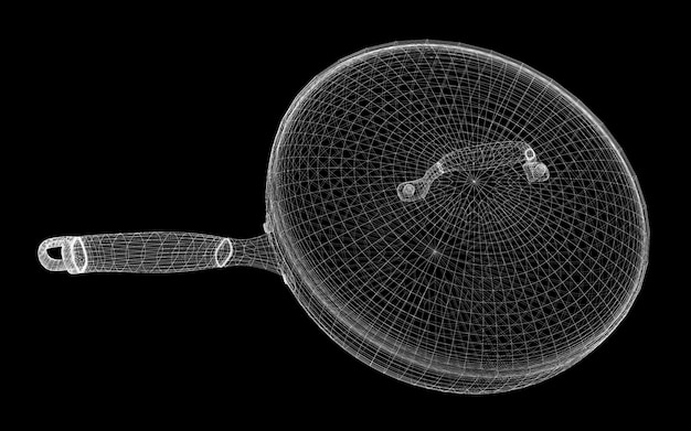 Griglia di inquadratura nella padella isolata su uno sfondo