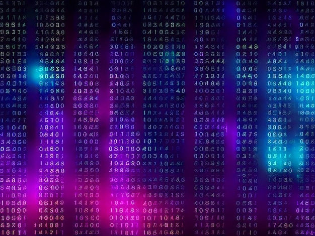 Griglia di punti codici binari numeri effetto di consistenza al neon image download Generare una accattivante risoluzione 4K