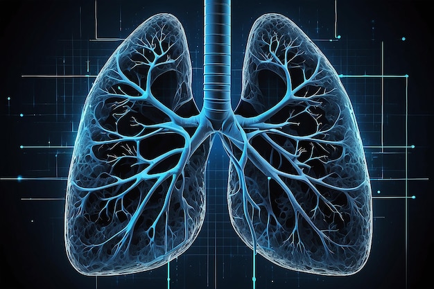 Griglia digitale astratta polmoni umani