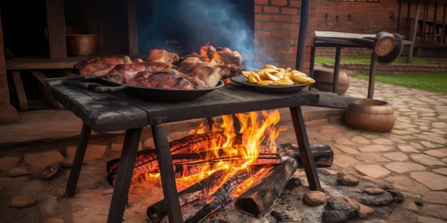 Grill da una cucina di un ristorante argentino