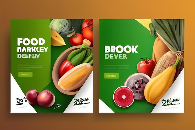 Grocery Delivery flyer Design Food Flyer Template prodotti alimentari freschi Grocery store Shopping