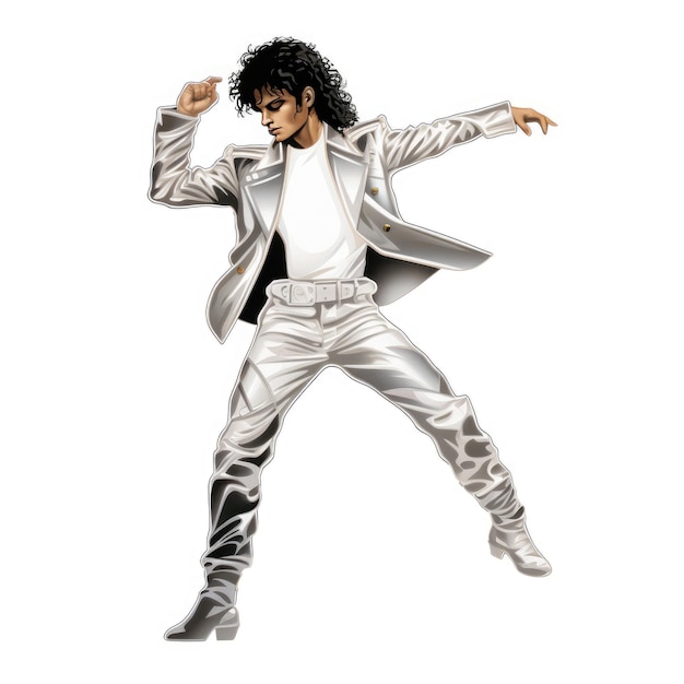Groove to the Beat L'iconico Moon Walk Sticker di Michael Jackson su uno sfondo bianco