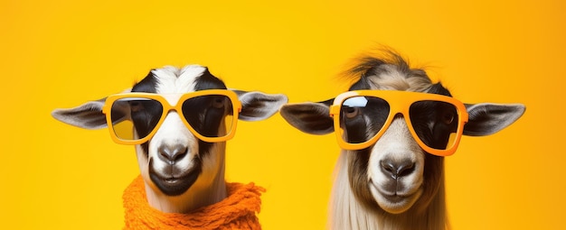 Groovy Goats in Shades Un tocco colorato sull'AI generativa di Farmyard Chic