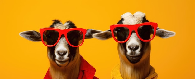 Groovy Goats in Shades Un tocco colorato sull'AI generativa di Farmyard Chic