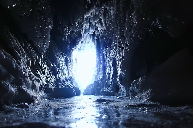 grotta di ghiaccio inverno congelato natura sfondo paesaggio