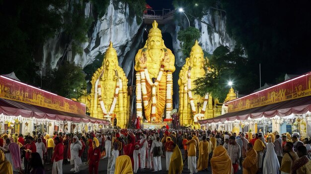 Grotte di Batu durante una festa indù di thaipusam tempio di Sri Subramaniyar Swami grotte di Batu Selangor