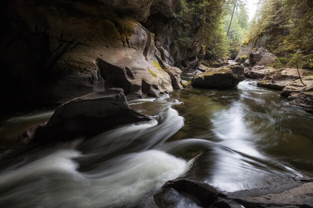 Grotte di Huson nello sfondo della natura dell'isola di Vancouver