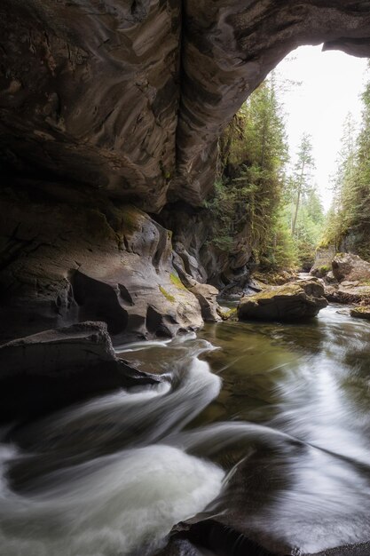 Grotte di Huson nello sfondo della natura dell'isola di Vancouver