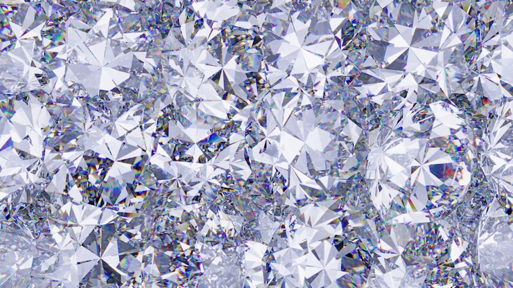 Group of round diamonds Texture closeup 3D illustration