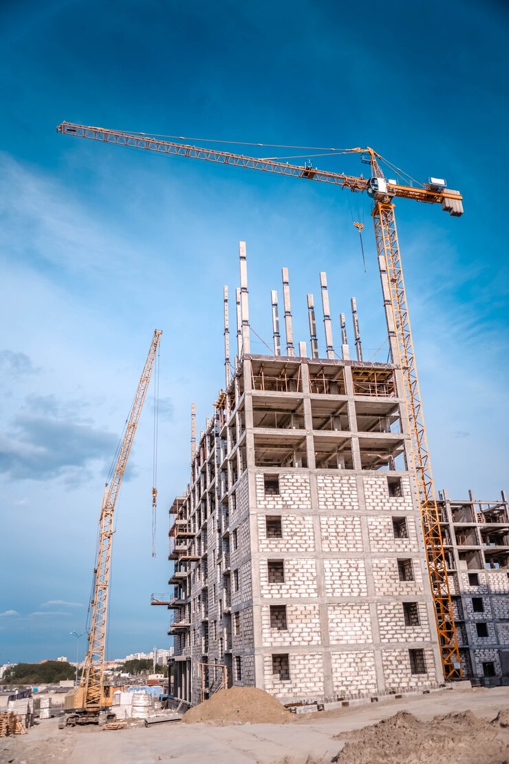 Gru enorme e impianto di costruzione