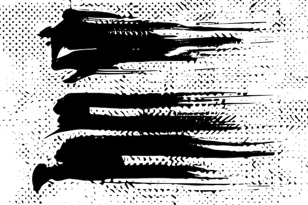 Grunge Black Ink Paint Brush Stroke per il nuovo design vettoriale su sfondo trasparente