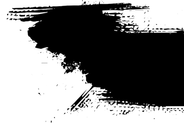 Grunge Black Ink Paint Stroke for New Design Vector Brush with Transparent Background Effect